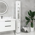 thumbnail image 6 of Kleankin Open Shelves Bathroom Storage Cabinet, Door Cabinets, Toilet Paper Cabinet, White, 6 of 8