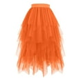 thumbnail image 4 of Tulle Skirts for Women Mid Length Elastic Waist Flowy A Line Asymmetrical Puffy Skirt Fairy Skirt Layered Mesh Dance Skirts, 4 of 4