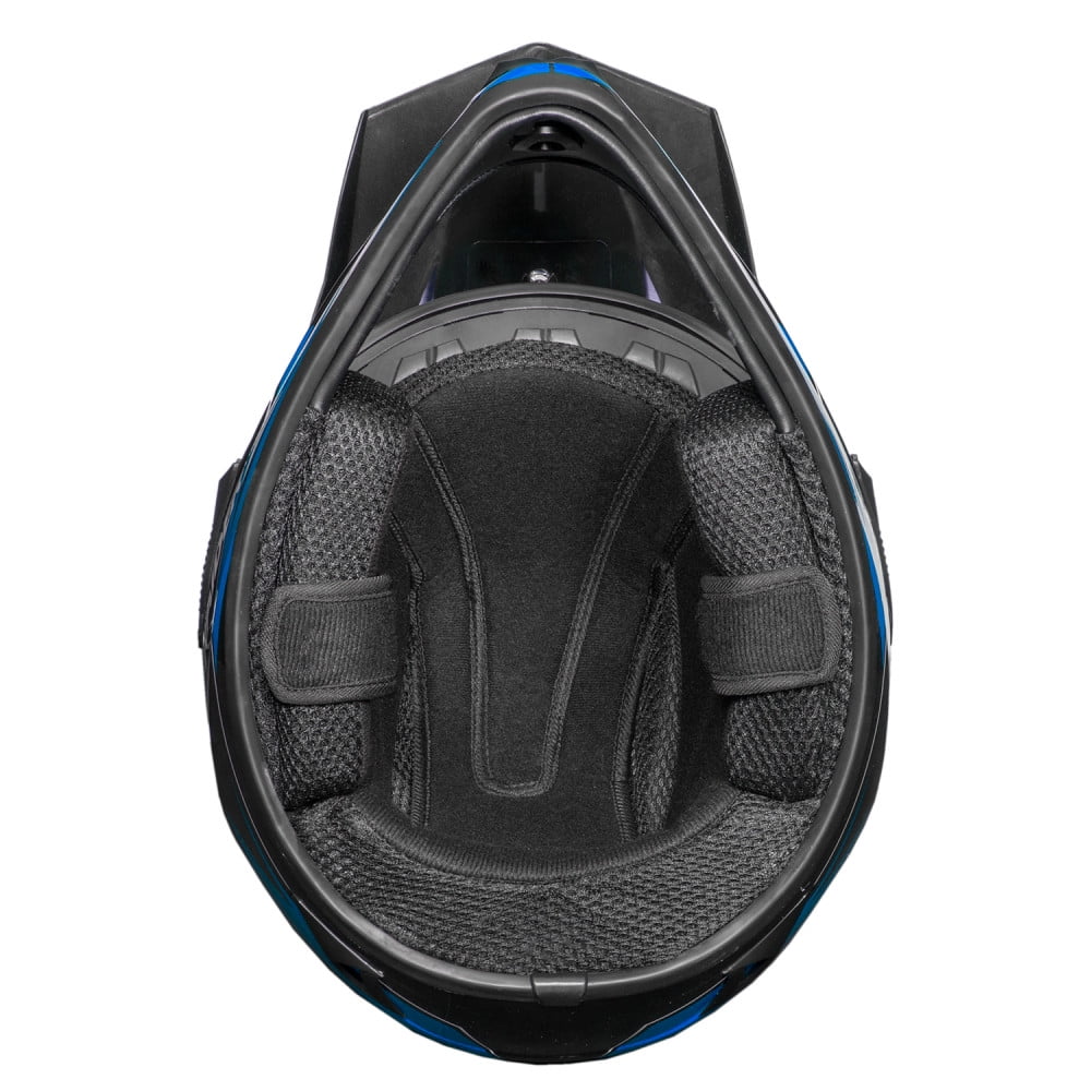 Raider Motocross RX1 ATV Off-Road Open Face Helmet DOT Approved - Blue - Small