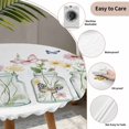 thumbnail image 3 of Colorful Butterflies Round Tablecloth for 45-54 Inch Tables,Fitted Table Cover with Elastic Edge,Minilism Elegant Floral Spring Waterproof Outdoor Table Cloth Protector for Patio Garden Dinner Picnic, 3 of 9