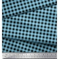 thumbnail image 2 of Soimoi Blue polyester Crepe Fabric Check Check Printed Craft Fabric by the Yard 52 Inch Wide, 2 of 4