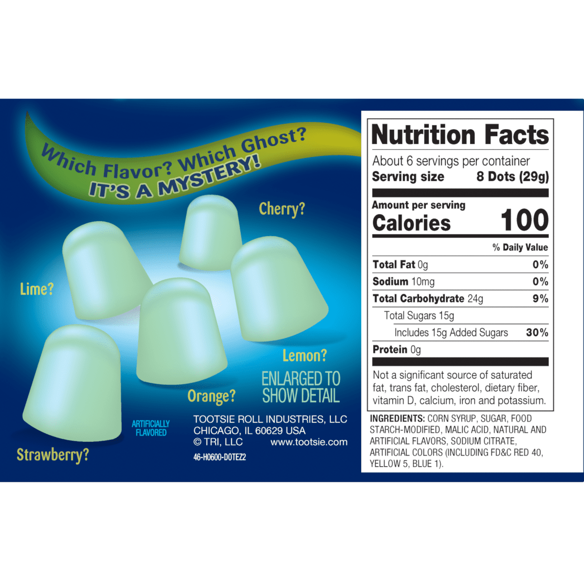 (4 pack) Dots Ghosts, Halloween Gummy Candy, Theater Box, 6 oz