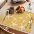thumbnail image 3 of Vintage Ginger Yellow Starfish Placemats Set of 4 Summer Coastal Beach Marine Place Mats Indoor Wipeable Table Mats Washable Cloth Dining Table Placemats for Kitchen Holiday Party Decor 13x19 Inch, 3 of 9