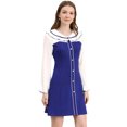 thumbnail image 1 of Unique Bargains Robe en Mousseline de Soie à Manches Longues pour Femme, 1 of 6