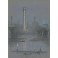thumbnail image 3 of Joseph Pennell 18x24 Black Modern Framed Museum Art Print Titled - Shot Tower with Night Lights, from Embankment (1880), 3 of 5