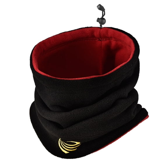 Wosthever Bufanda de tubo de esquí de polaina de cuello polar para clima frío cuello de lana con cubierta de tubo de esquí de cuero invierno Ropa Deportiva, Zapatos Negro y rojo