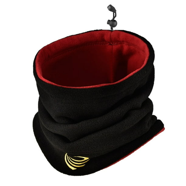 Wosthever Bufanda de tubo de esquí de polaina de cuello polar para clima frío cuello de lana con cubierta de tubo de esquí de cuero invierno Ropa Deportiva, Zapatos Negro y rojo