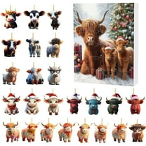 Countdown Sets Holiday Advent Calendar - Christmas Home Decorate 2024 2025 Commemorative Cow Set Collectible for Festive Celebrations