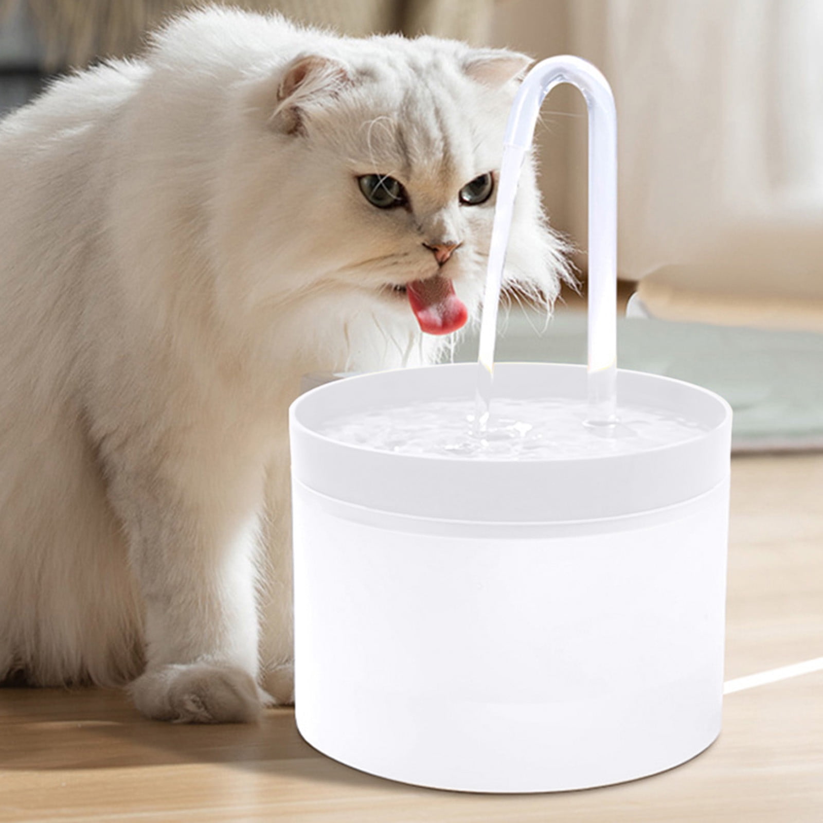 AUHomi Water Cat Fountain - Automatic Pet Waterer Dispenser | Auto Water Bowl for Pet Cats | Water Fountains for Cats Indoor | Pet Supplies Water Dispenser for Pets Puppy Kitten (White)