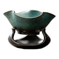 thumbnail image 1 of 1 Set Ceramic Retro Tea Leak Tea Filter Ge Kiln Tea Leakage Creative Tea Saucer (Green), 1 of 8