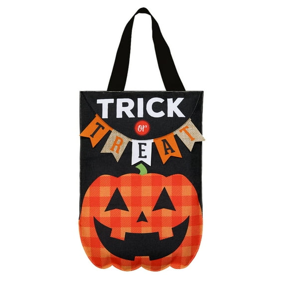 Briarwood Lane Trick Or Treat Pumpkin Halloween Burlap Door Hanger