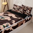 thumbnail image 3 of Homewish Wild Mallard Duck Zipper Full Size Comforter Sets with Fitted Sheet and 2 Pillowcases,Rustic Brown Camo Zipper Bedding Set,Black Reversible,4-Piece, 3 of 7