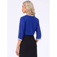 thumbnail image 4 of DARING DIVA Women's Sequin Beaded Open Front Evening Shrug M Royal Blue, 4 of 6