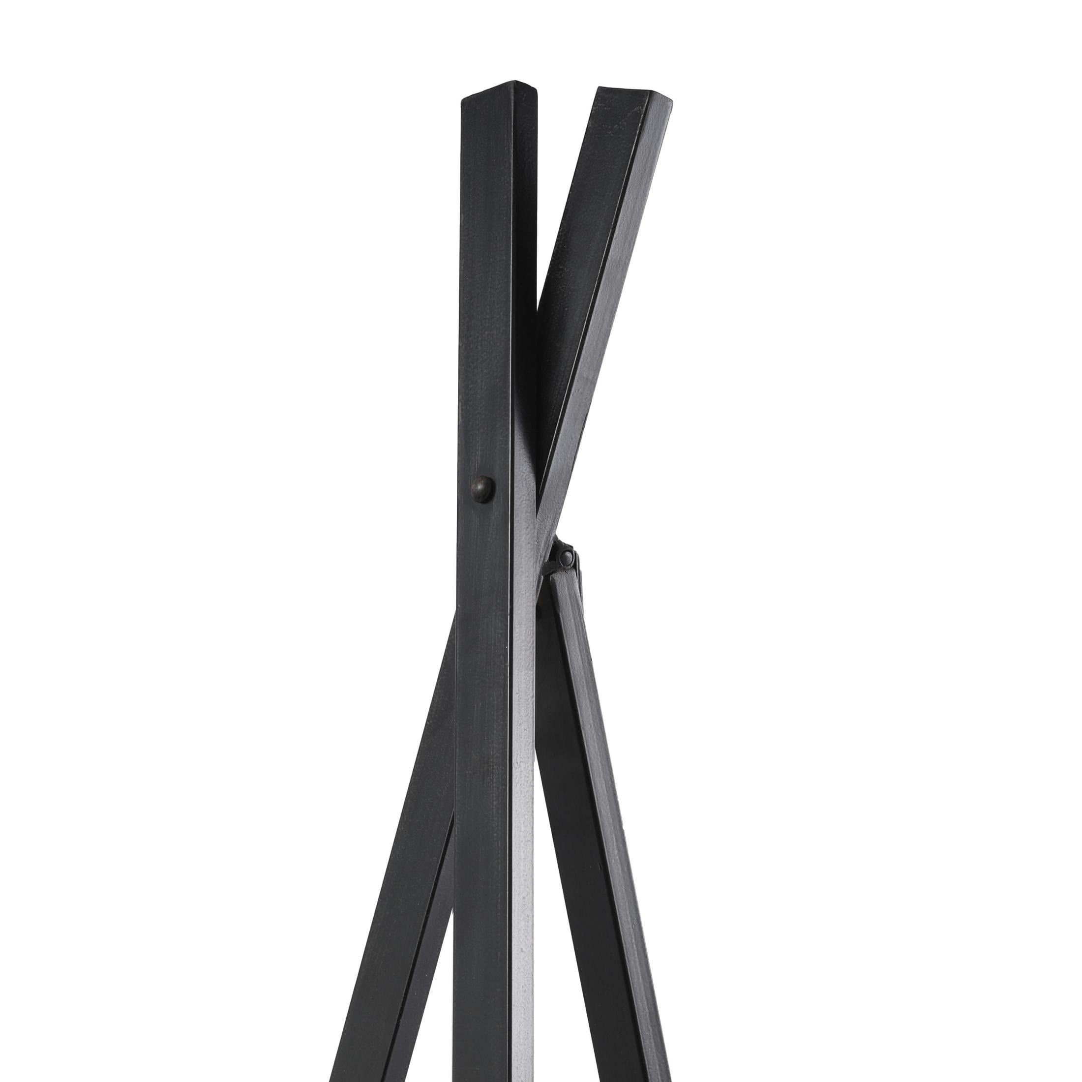 DecMode 18" x 56" Black Metal Tall Adjustable Floor 2 Tier Easel, 1-Piece