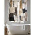 thumbnail image 5 of Modern Black Brown Sheer Curtains 63 Inch Length 2 Panels Set, Abstract Oil Painting Art Voile Window Treatment Rod Pocket Curtains Sheers Drapes for Bedroom/Living Room/Kitchen 52x"63"x2, 5 of 7