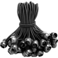 thumbnail image 2 of Ball Bungee Cords 6 Inch, 50 Pcs Heavy Duty Bungee Balls, Tarp Bungee with Balls, Black High Elastic Stretch Ball Bungee Ties Tarp Canopy Tie Down for Shelter, Tent Poles, Camping, Cargo, 2 of 5