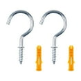 thumbnail image 1 of Cup Sheep Eye Shouldered Hook Screws Self-tapping Croissant Various Multipurpose Hooking Metal Ceiling Plated Fastening Spiral Hook Window DIY Silver M, 1 of 9