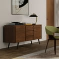 thumbnail image 3 of Simpli Home Lowry 60 inch x 17 inch Rectangle Modern Industrial Sideboard Buffet in Walnut Veneer, 3 of 14