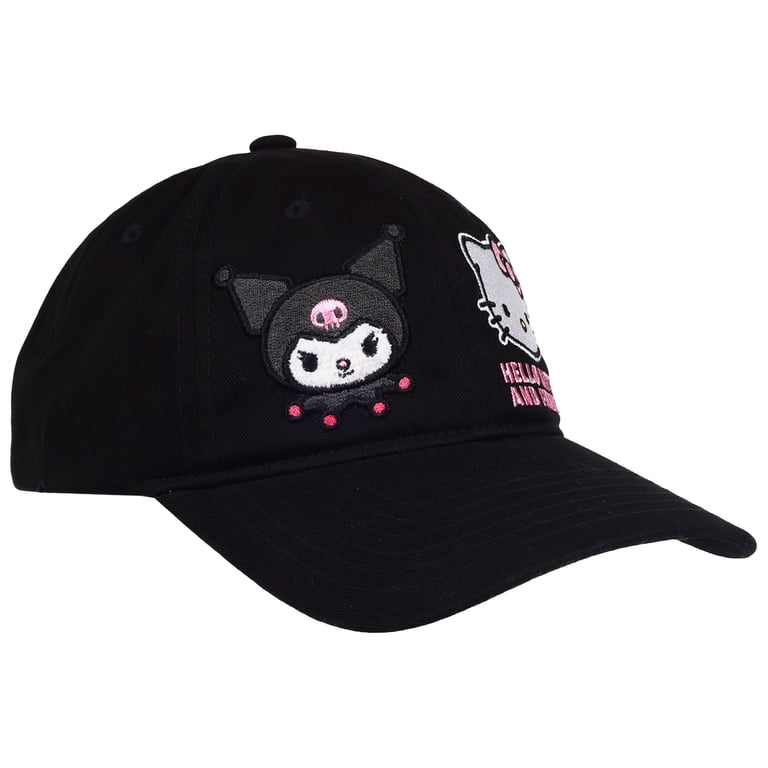 New black Hello Kitty cat baseball cap hat Hello Kitty and Kuromi Baseball Cap, Dad Hat with Curved  main image 2