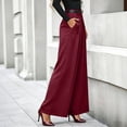 thumbnail image 5 of Mifsaly Wide Leg Dress Pants for Women High Waisted Pleated Professional Work Trousers with Pockets Flowy Business Casual Office formal Occasions Outfits Wine,XL, 5 of 6