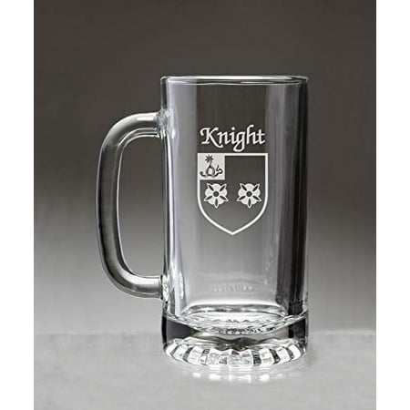 

Knight Irish Coat of Arms Glass Beer Mug (Sand Etched)