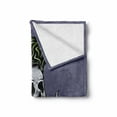 thumbnail image 2 of Skull Smoking Soft Flannel Fleece Throw Blanket, Punk Skeleton Head Illustration Depicted as Warning Symbol, Cozy Plush for Indoor and Outdoor Use, 50" x 70", Dark Indigo and Multicolor, by Ambesonne, 2 of 6