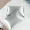 thumbnail image 3 of Unique Bargains Satin Envelope Closure Pillowcases Set of 2 Silver 20"x26", 3 of 8