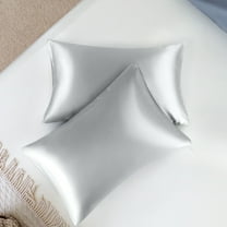 PiccoCasa Satin Pillowcases Set of 2, with Envelope Closure Silver Queen