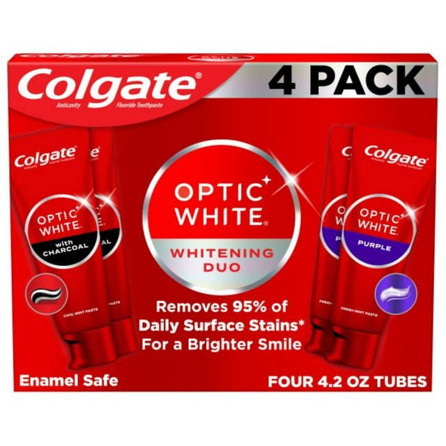 Colgate Optic White Whitening Duo Whitening Toothpaste, 4.2 oz., 4pk.