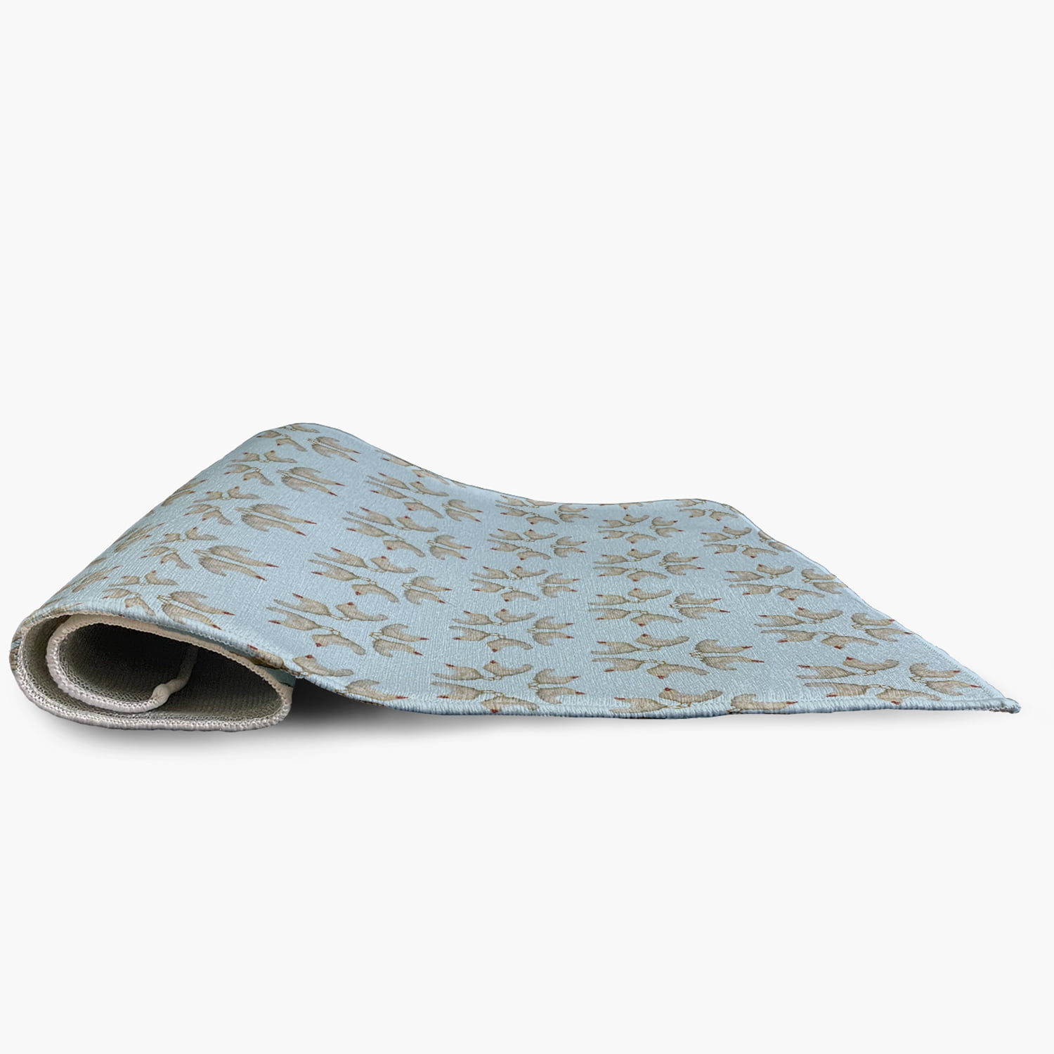 Simply Daisy 5' Round After Rain Blue Chickens-go-round Easter Chenille Indoor/Outdoor Rug