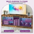 thumbnail image 4 of Dextrus TV Stand with LED Ambient Lights, Modern TV Stand with Open Shelf Storage Cabinet for 62 inch TV, Brown, 4 of 7