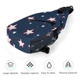 thumbnail image 5 of Full Print Chest Bag 8×15in Outer Large Bag On Both Sides Of Mesh Bag Inside Pocket Design Sponge Pad Shoulder Strap Independence Day Theme Star (12), 5 of 8
