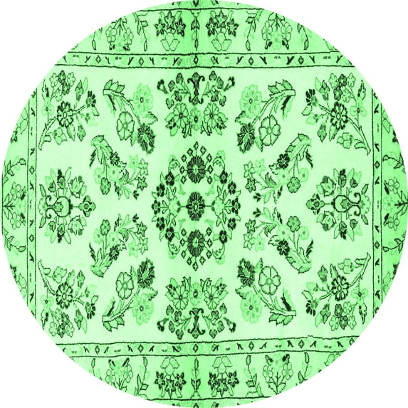Ahgly Company Indoor Round Persian Emerald Green Traditional Area Rugs, 8' Round