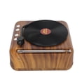 thumbnail image 3 of Mini reproductor de discos de vinilo retro con altavoz inalámbrico Bluetooth de alta definición y subwoofer con caja de voz, 3 of 14