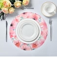 thumbnail image 5 of 1PC Place Mats Flowers Flamingo Round Placemat Heat-Resistant Placemats Dining Table Mat Circle Shape 15.4" for Kitchen/Dinner/Party/Restaurant Home Decor Gifts, 5 of 7