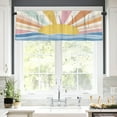 thumbnail image 2 of Remain Unique Pastel Rainbow Sun Ocean Rod Pocket Polyester Curtain Valance for Home Kitchen Bedroom Living Room Window Decor 54x18 inch, 2 of 5