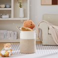 thumbnail image 2 of Cesta grande para ropa sucia, cesta de almacenamiento de cuerda tejida alta para mantas, juguetes, ropa sucia en sala de estar, baño, recámara, 58 L, 2 of 9