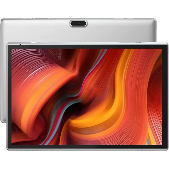10 Inch Tablet, Google Android 14 Tablet, Quad-Core Processor Tableta Computer with 32GB ROM 6GB RAM 8MP Camera WiFi BT 10.1 in HD Display, 6000mAh Long Battery Life Tablet, Silver