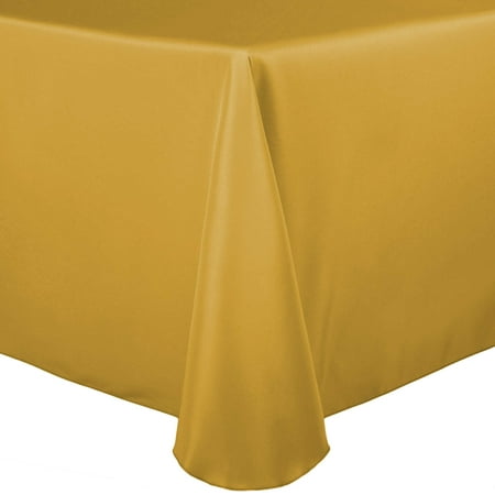 

Ultimate Textile 72 x 120-Inch Oval Polyester Linen Tablecloth Gold