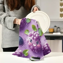 BZSMCE Kitchen Towels Creative Cut Grapes Pattern Pattern Durable Kitchen Towel