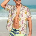 thumbnail image 5 of Lsque Yellow Pueple Rabbit pattern Hawaiian Shirt for Men, Unisex Summer Beach Casual Short Sleeve Button Down Shirts-X-Large, 5 of 9