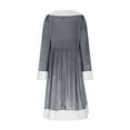 thumbnail image 5 of Christmas Dress for Women Velvet Long Sleeve V Neck Santa Outfit A Line Wide Dress Gray 2XL, 5 of 8