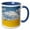 Blue/White, variant on 3drose, Denmark, Jutland, Odum, Blooming Rapeseed Field in Spring, 11oz Two-tone Yellow Mug