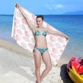 thumbnail image 6 of Dreamtimes Pink Watercolor Strawberry Beach Towel,Absorbent Quick Dry Sport Towel Oversized Lightweight Soft Bath Towel for Travel Sports Pool Swimming Bath Camping 31x71in, 6 of 7
