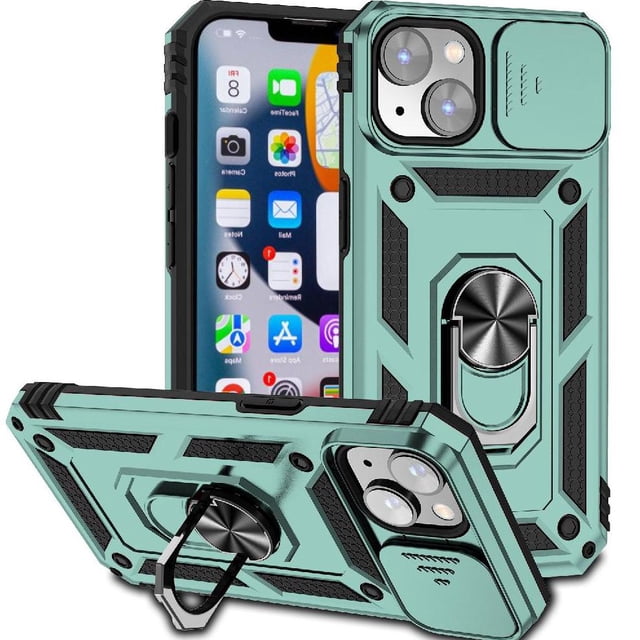 Estuche GANGXUN para iPhone 14, soporte giratorio 360°, estilo mecánico y magnético