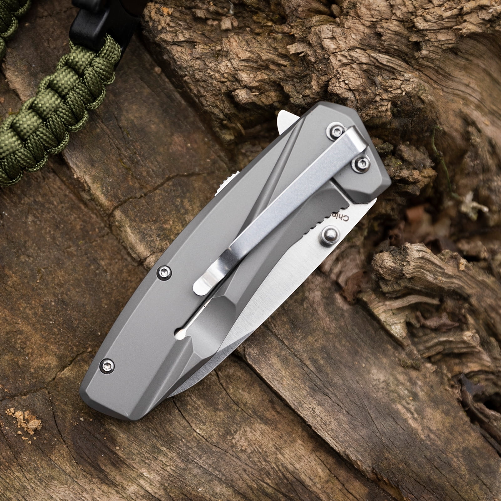Ozark Trail 4 inch Spring Assited Folding Knife Pocket Knife Black Stainless Steel Blade Material