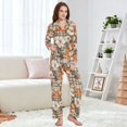 thumbnail image 4 of FORMRS Womens Pajama Set Long Sleeve Top and Pants with Pockets Soft Comfy Lounge Sleepwear, Sizes S-2XL, Rustic Floral, 4 of 7