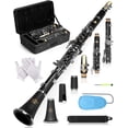 thumbnail image 1 of Clarinete AKLOT en Si bemol con llaves niqueladas y kit completo, 1 of 9