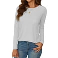 thumbnail image 1 of Camisa de vestir tipo túnica NEYOUQE para mujer, blanca, manga larga, 1 of 6