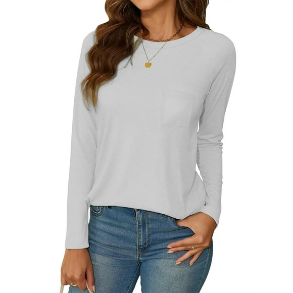 Camisa de vestir tipo túnica NEYOUQE para mujer, blanca, manga larga